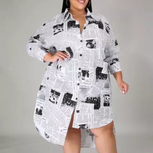 Hi-Lo Newspaper Dress - Picture 1 of 5